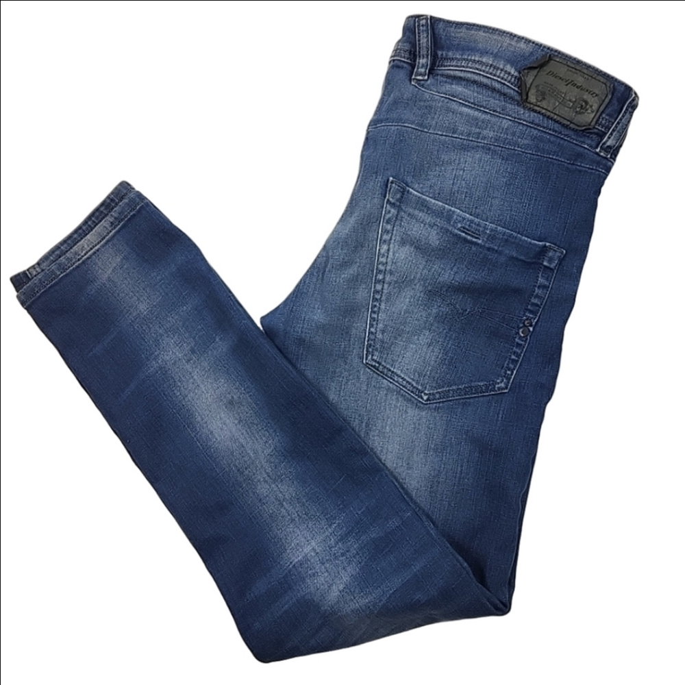 DIESEL BELTHER Blue Denim Wash 0608K Stretch Regular Slim Tapered Jeans W30 L30